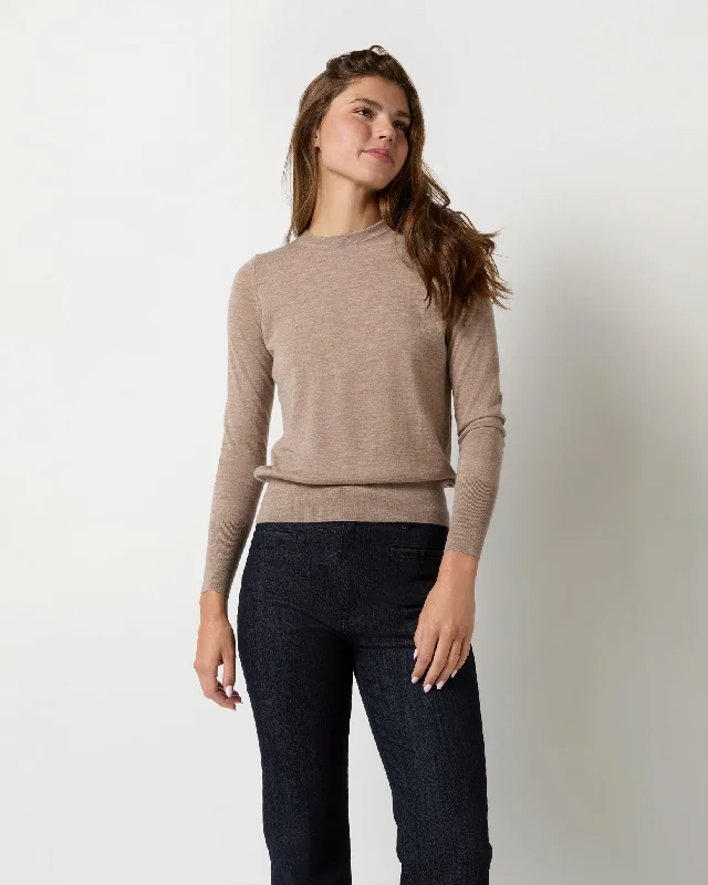 Alida Crewneck Sweater in Toast Cashmere