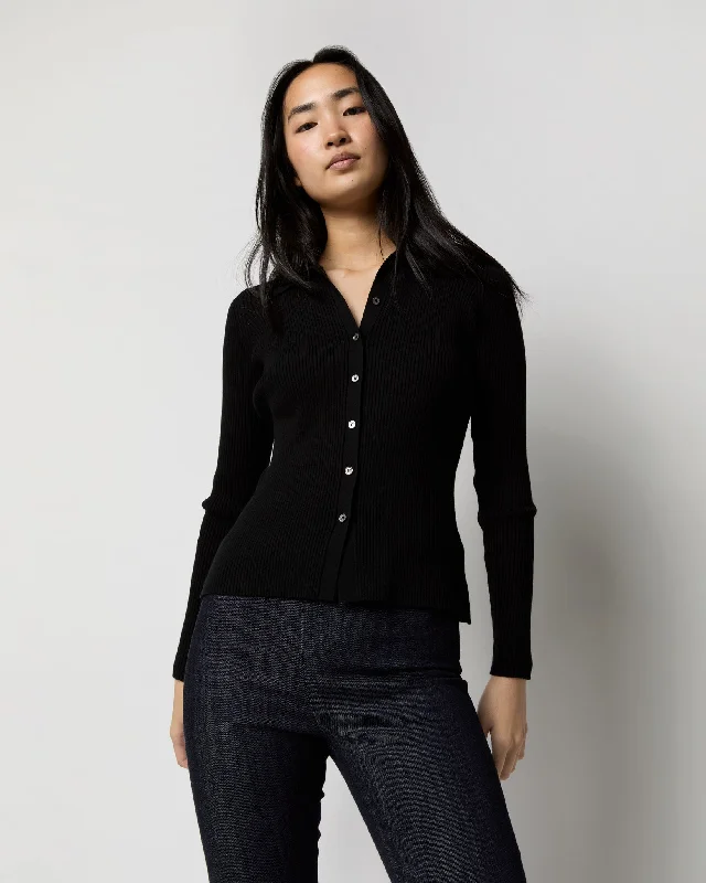 Patricia Sweater in Black Cotton/Silk