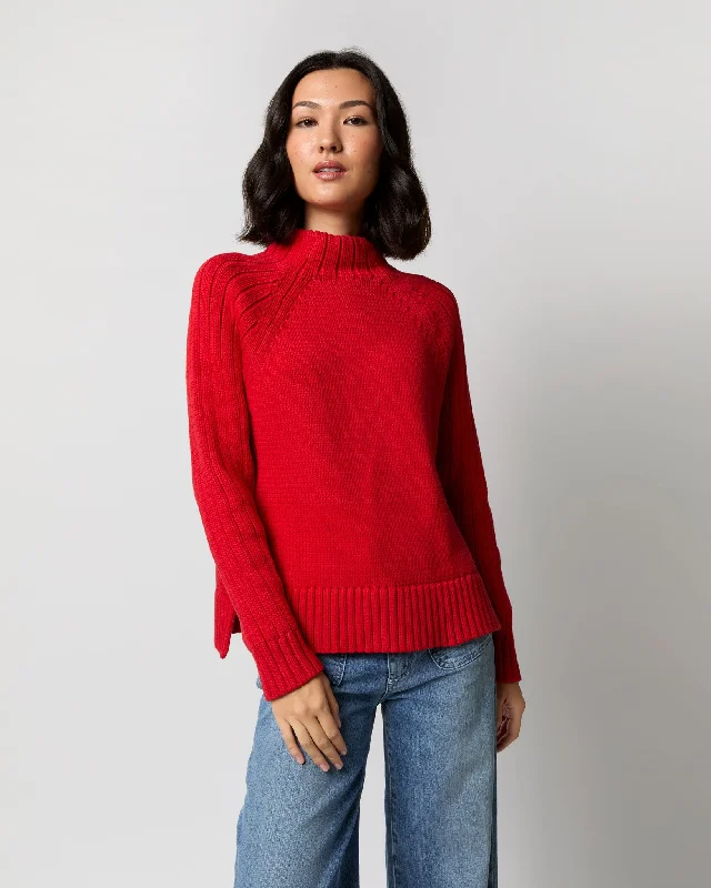 Hadley Sweater in Red Sail Cotton Tape Yarn