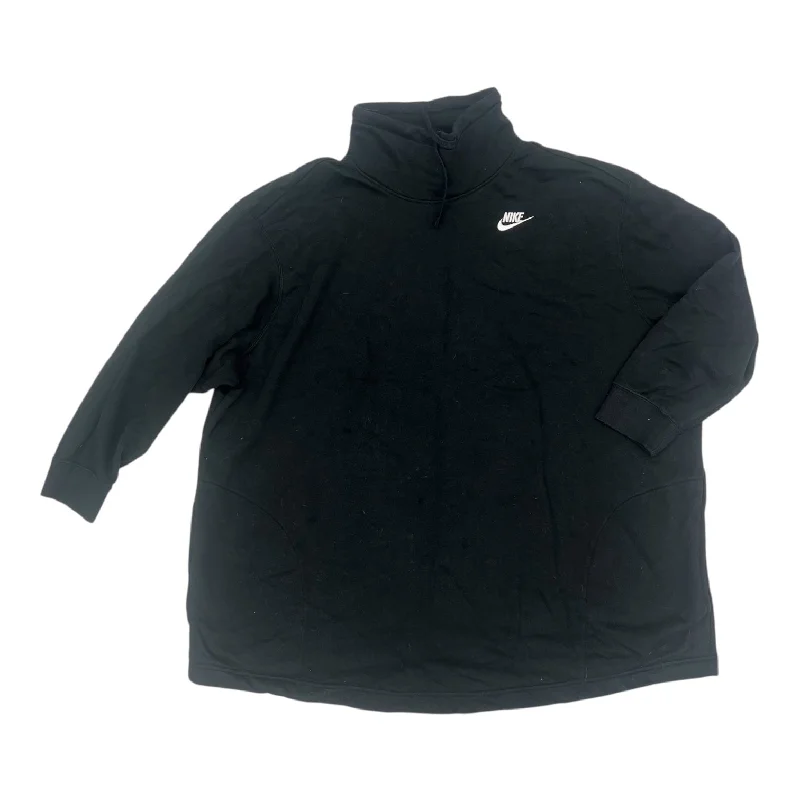 Athletic Sweatshirt Collar By Nike Apparel In Black, Size:2X