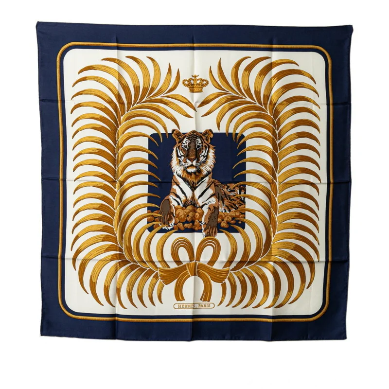 Hermes  Navy  Silk Scarf (Pre-Owned)