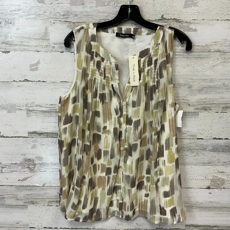 Top Sleeveless By Doe & Rae In Brown, Size: L