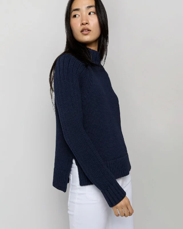 Hadley Sweater in Navy Cotton Tape Yarn