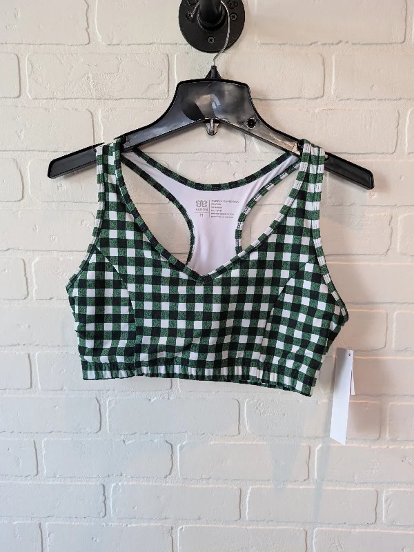 Green & White Athletic Bra Cmc, Size M