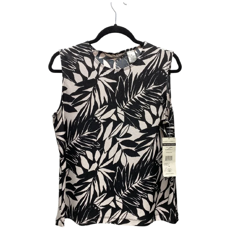 Top Sleeveless By Laura Ashley In Black & White, Size: M