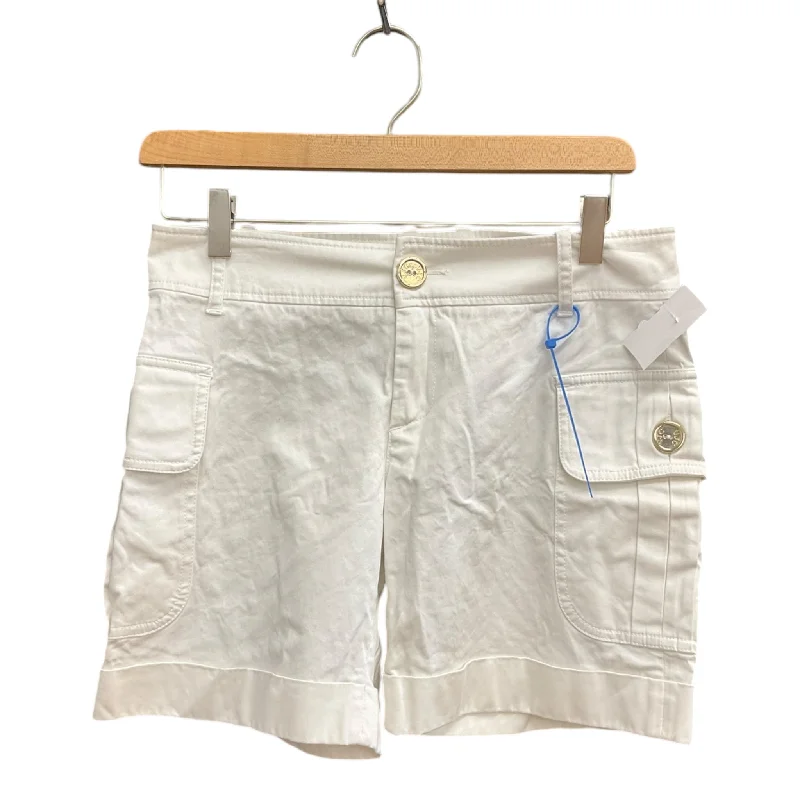 Shorts Luxury Designer By Versace In White, Size: 6