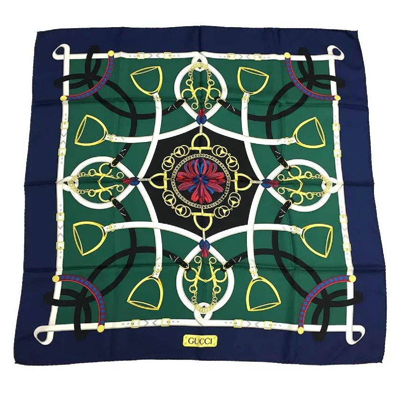 Gucci  Navy Silk Scarf (Pre-Owned)