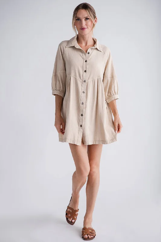 Mustard Seed Button Collar Dress