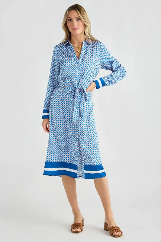 Skies Are Blue Printed Shirt Dress