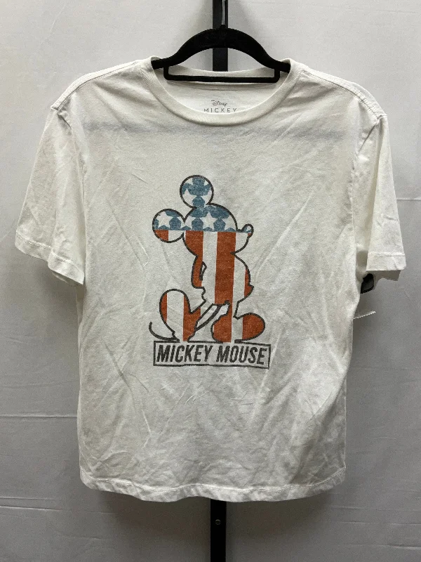 Blue & Red & White Top Short Sleeve Basic Walt Disney, Size Xs