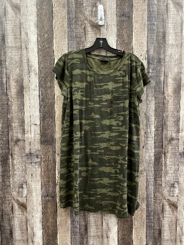 Camouflage Print Top Short Sleeve Sanctuary, Size L