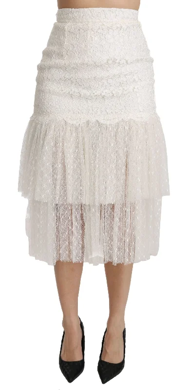 Dolce & Gabbana Elegant  Lace High-Waist Women's Skirt