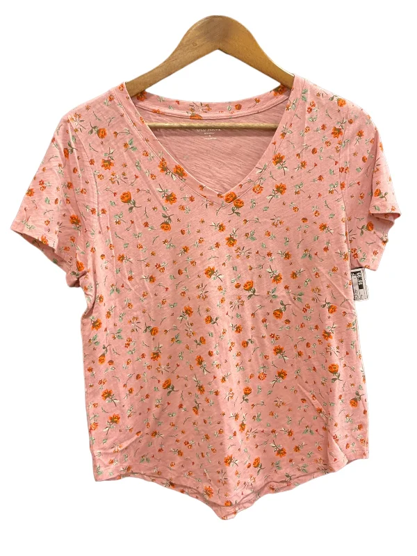 Floral Print Top Short Sleeve Basic Old Navy, Size M