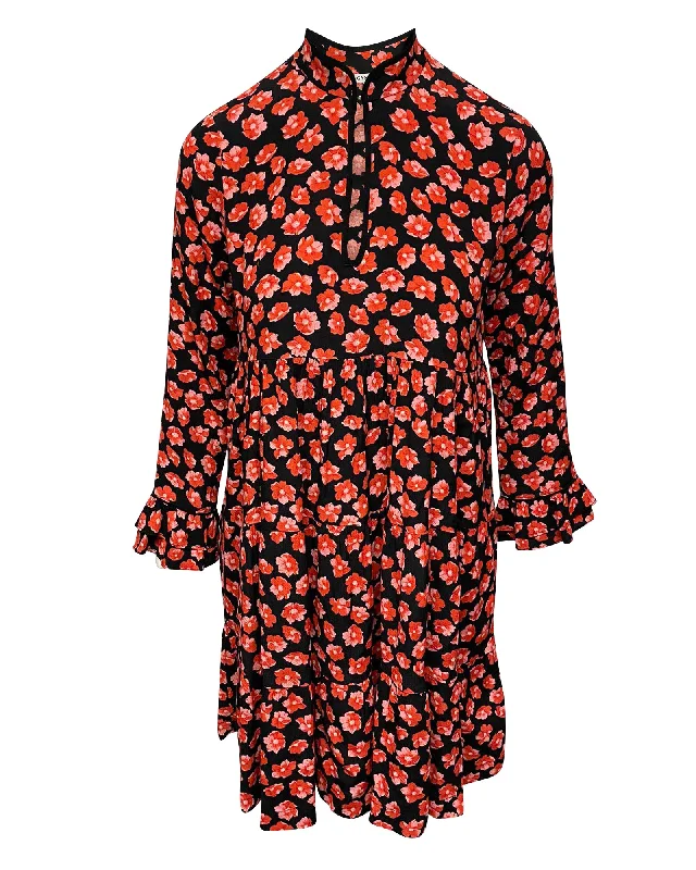 Ganni Lindale Mini Dress in Floral Viscose