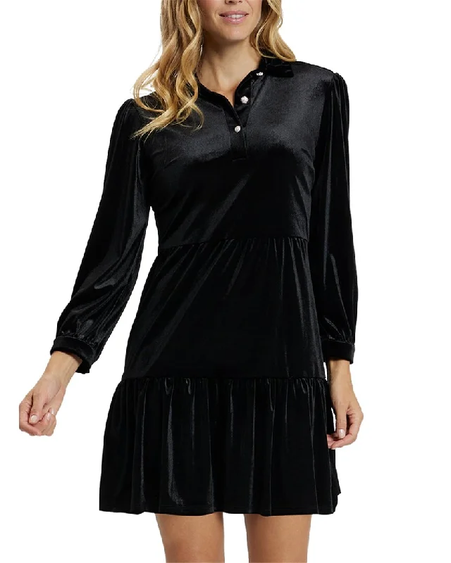 Jude Connally Velvet Henley Mini Dress