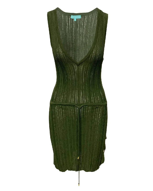 Melissa Odabash Ariana Mini Dress in Green Viscose