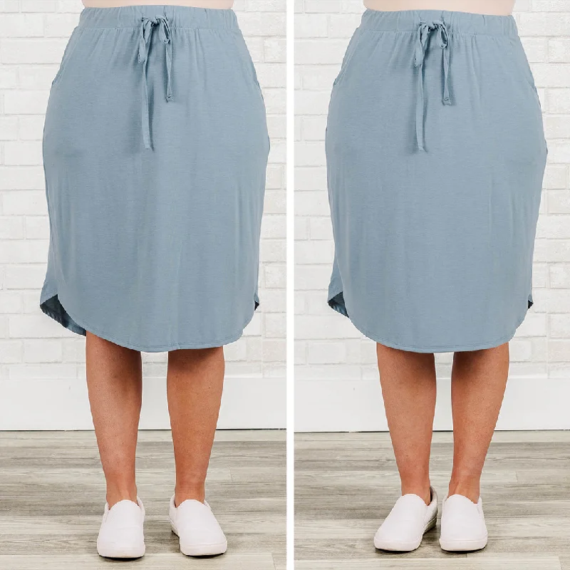 Nice And Comfortable Skirt, Blue Grey