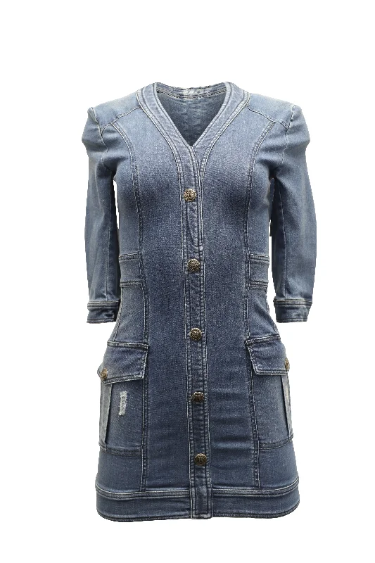 Pierre Balmain Mini Dress in Blue Denim