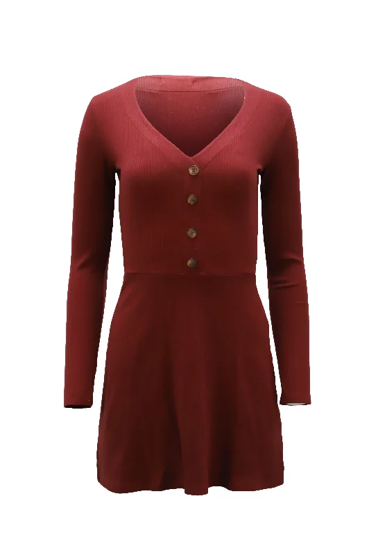 Reformation Jeans Knit Mini Dress in Red Tencel