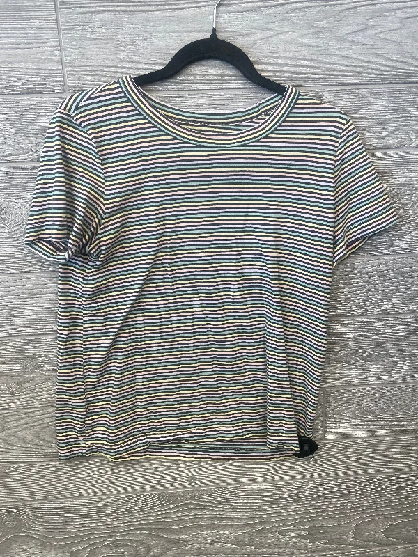 Striped Pattern Top Short Sleeve Loft, Size M