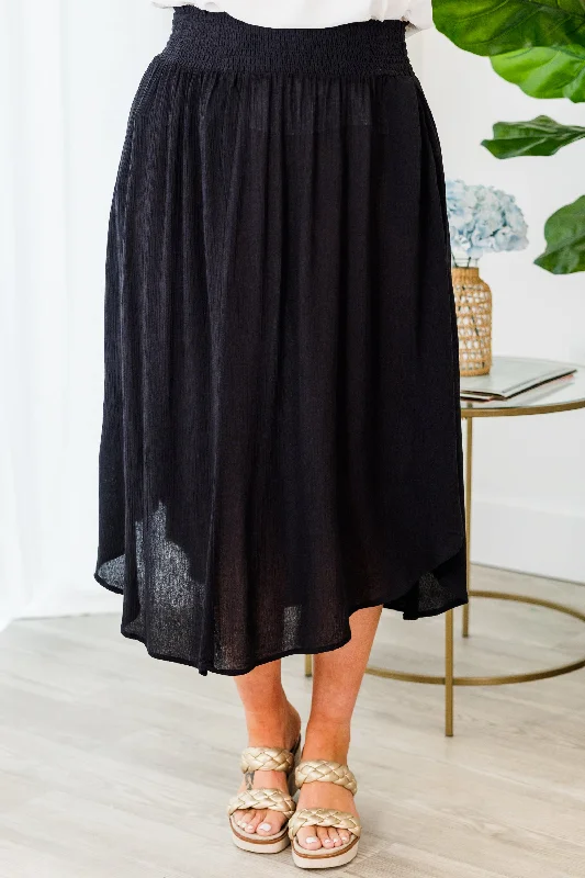 Switching It Up Midi Skirt, Black