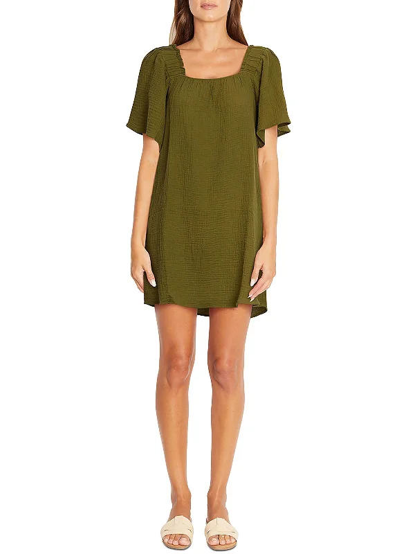 Womens Cotton Above Knee Mini Dress