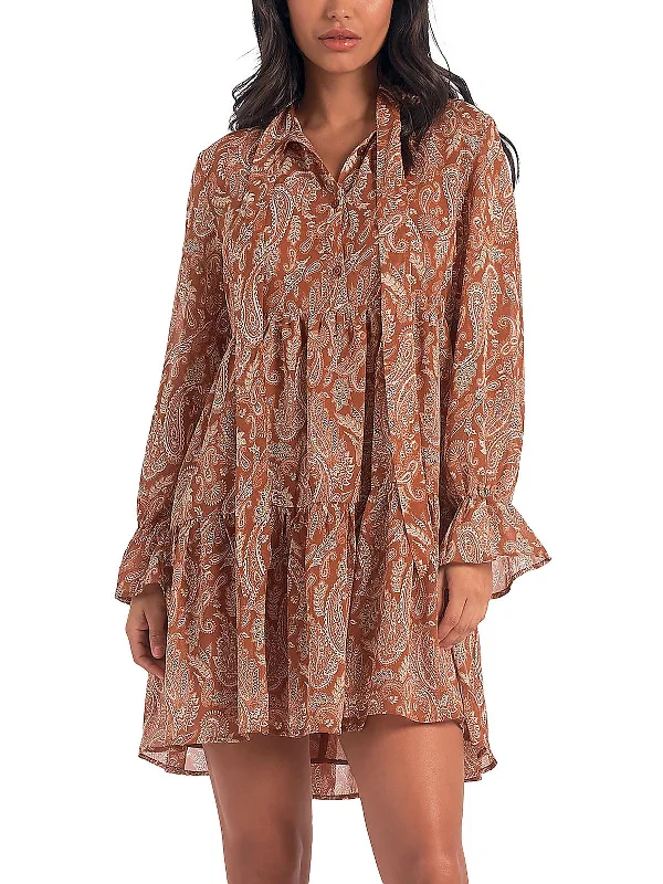 Womens Paisley Short Mini Dress