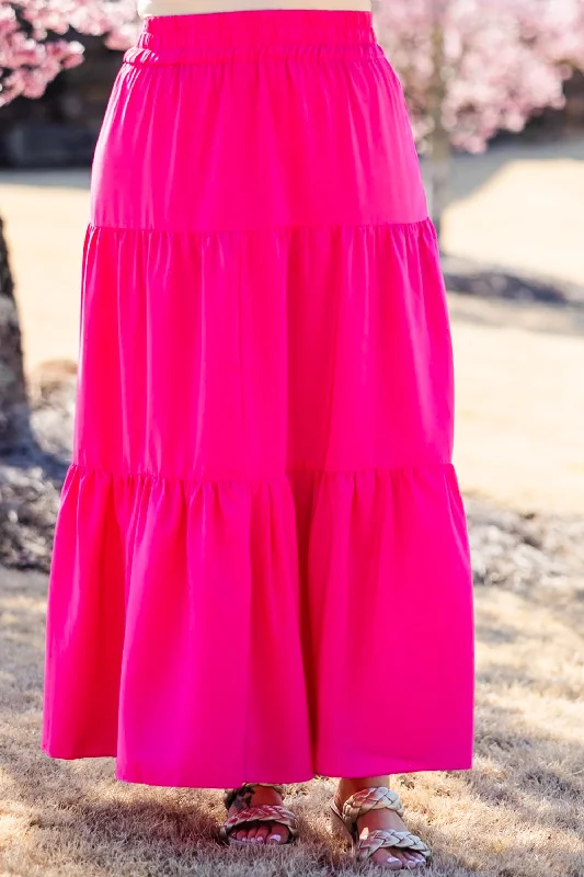 You're Glowing Maxi Skirt, Hot Pink