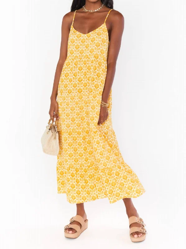 Caroline Maxi Dress In Golden Fields