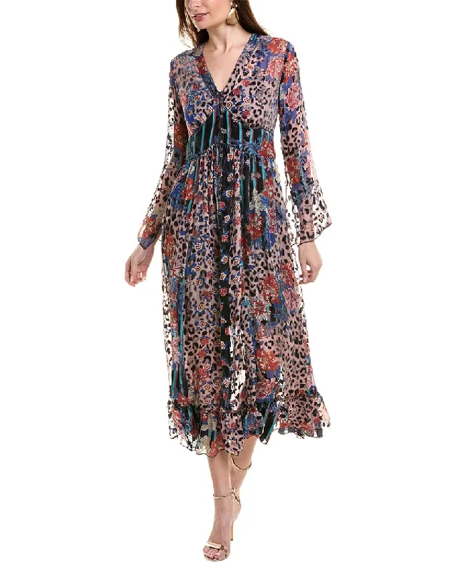 Johnny Was Ontar Beesley Silk-Blend Maxi Dress