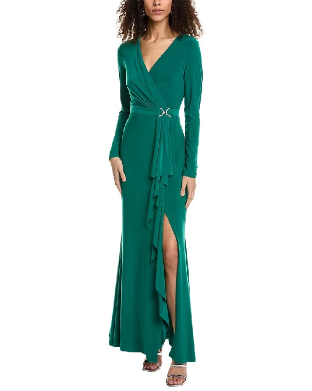 Joseph Ribkoff womens  Belted Maxi Dress, 20, Green