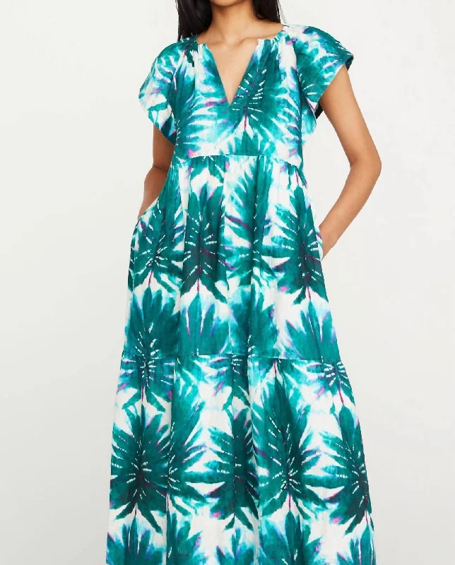 Kara Maxi Dress In Monstera