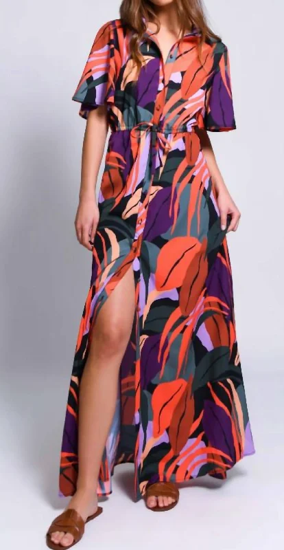 Layton Maxi Dress In Banana Leave Tropical