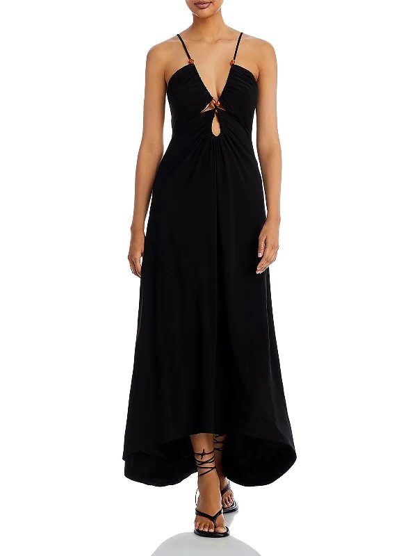 Milly Womens Knit Keyhole Maxi Dress