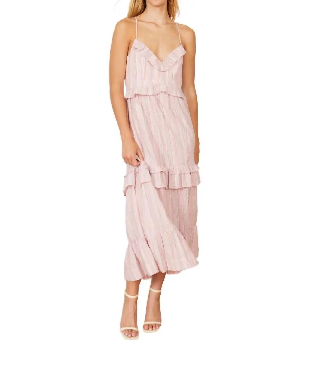 Nicole Maxi Dress In Rose Stripe