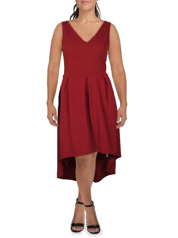 Plus Womens Knit V-Neck Maxi Dress