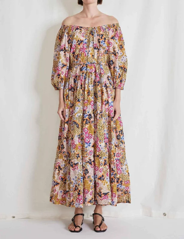 Tilton Tiered Maxi Dress In Wildflowers Cream Multi