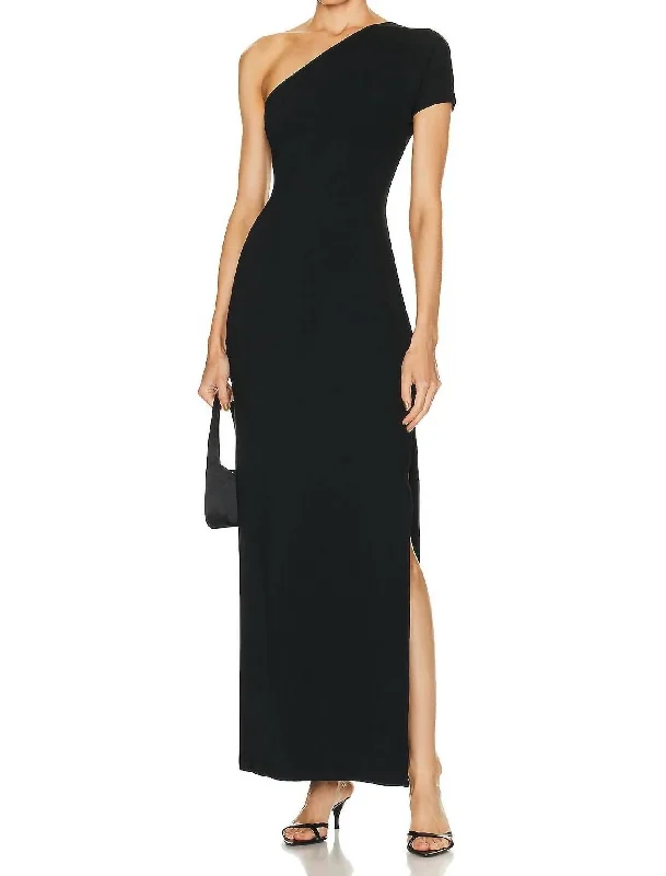 Women's Adalynn One Shoulder Maxi Dress In Black