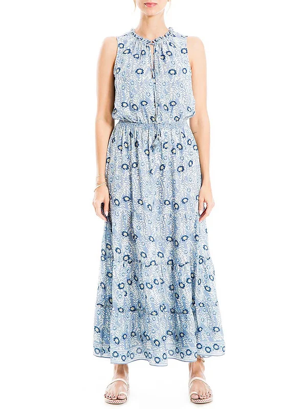 Womens Floral Tiered Maxi Dress