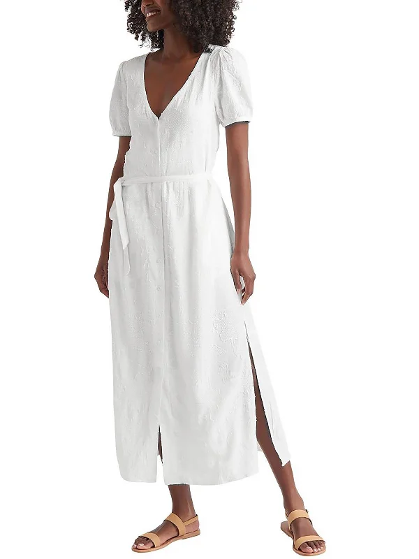 Womens Jacquard Maxi Shirtdress