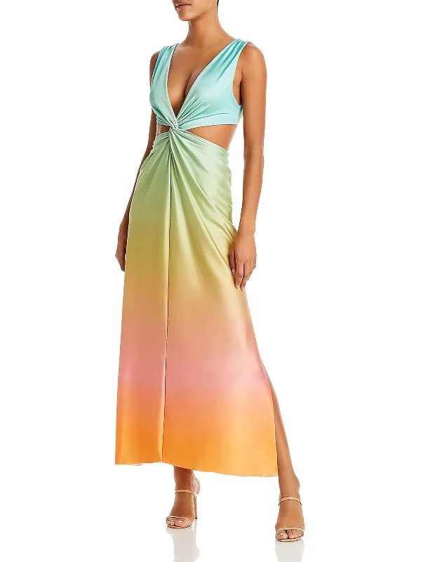 Womens Satin Long Maxi Dress