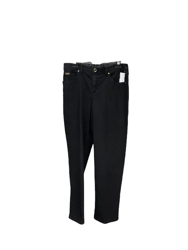 Jeans Straight By Jm Collections In Black Denim, Size: 12