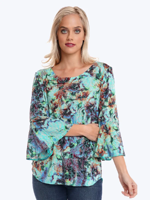 Tianello print "Becki" Cotton Knit Burnout "Trey" Tunic