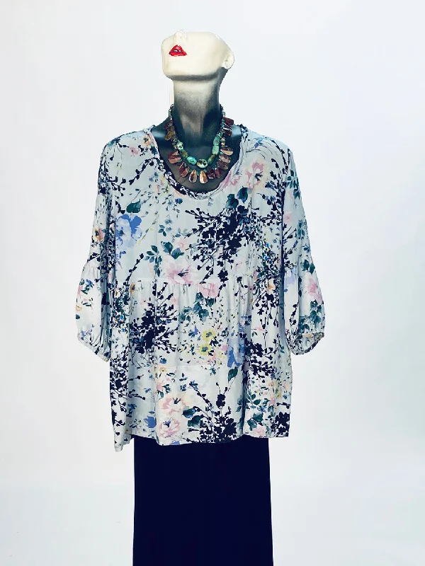 Tianello Bliss Shadow Washable Silk "Shelby" Blouse