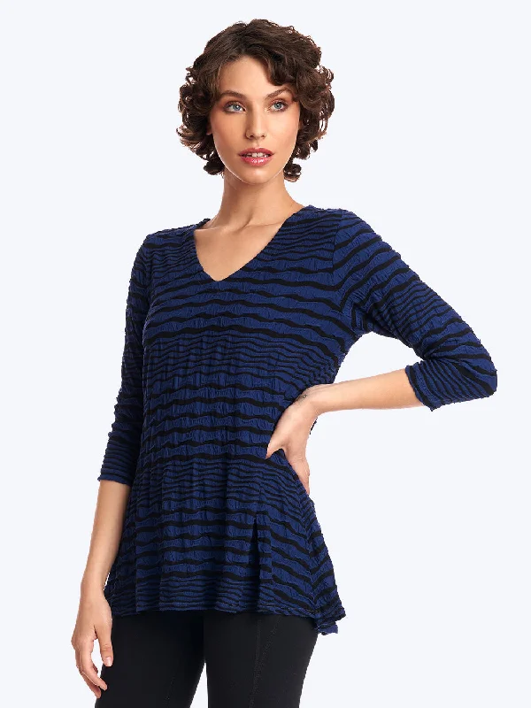 Tianello "Stripe" Knit Jersey Jacquard "Leyton" Tunic