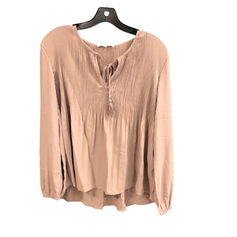 Top Long Sleeve By Dr2 In Tan, Size: S