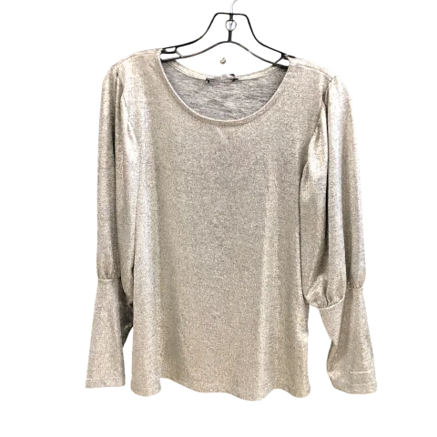 Top Long Sleeve By Nally And Millie In Silver, Size: M