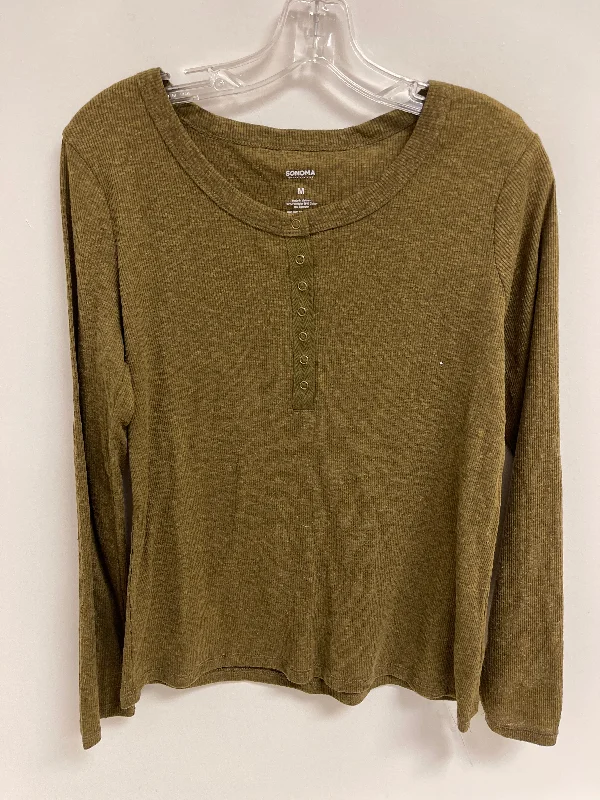 Top Long Sleeve By Sonoma In Green, Size: M