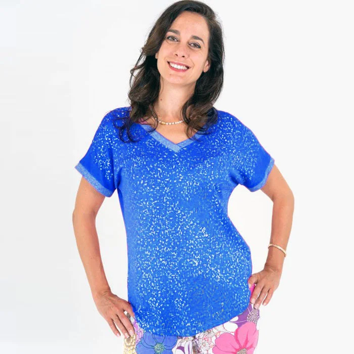 Look Mode Shimmer T-Shirt - Royal Blue