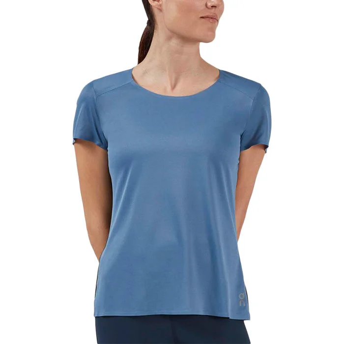 On Women's Performance T-Shirt - Cerulean / Black